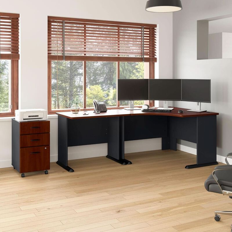 ShipItFurniture Series A 36W Desk, Hansen Cherry and Galaxy image number 4