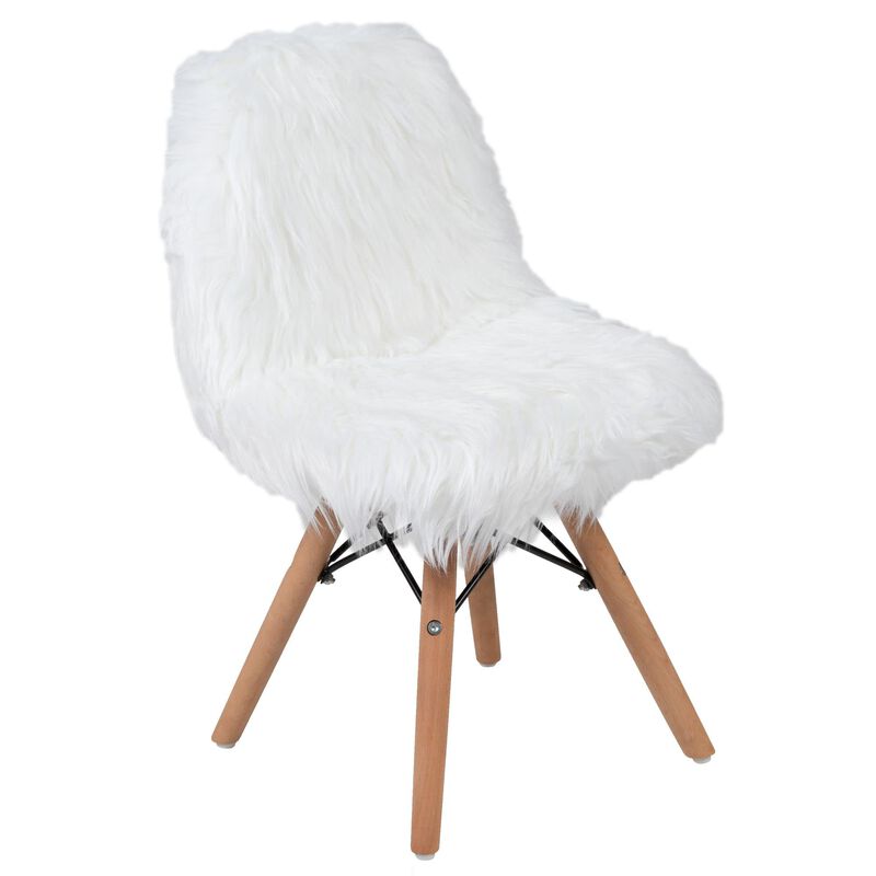 Flash Furniture Kids Shaggy Dog White Accent Chair image number 0
