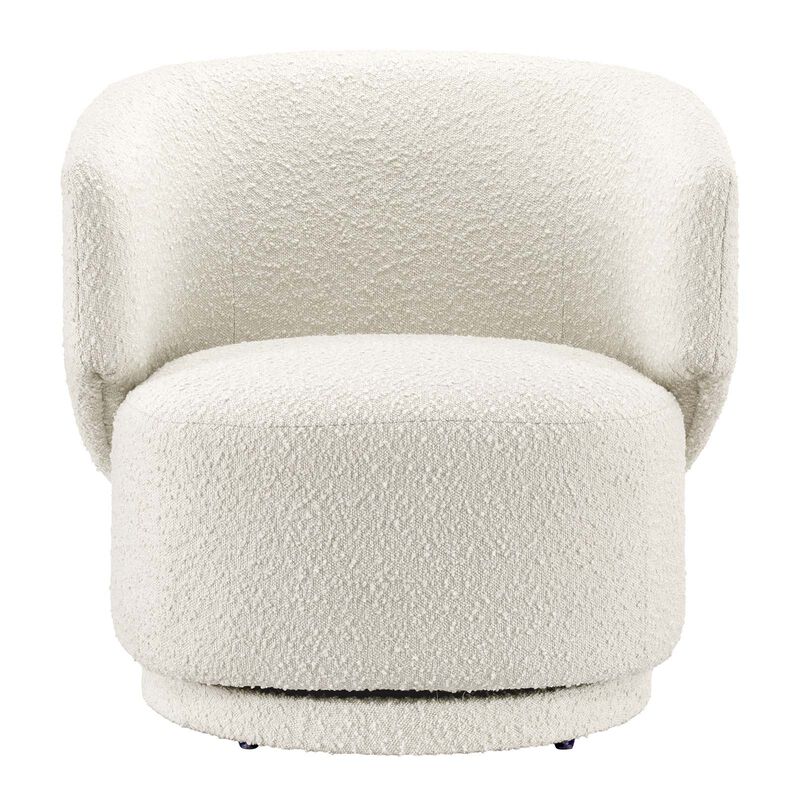 Celestia Boucle Fabric Fabric and Wood Swivel Chair image number 4