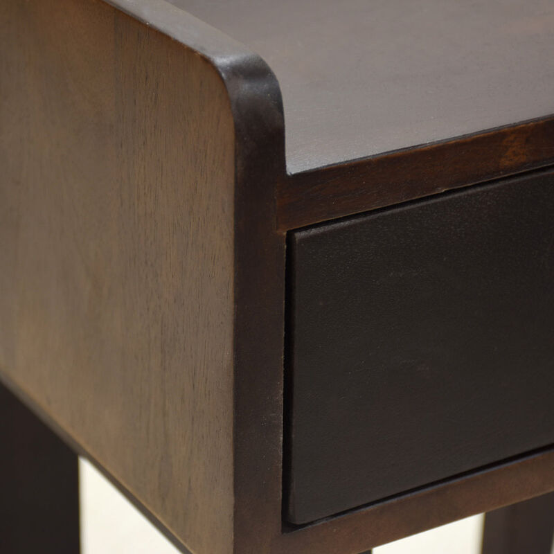 Handmade 100% Mango Wood Dark Walnut Color Rectangular Shaped Indoor Side Table