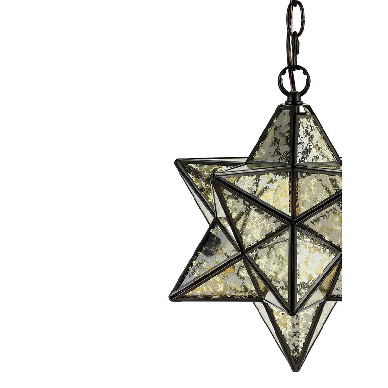 Stella Moravian Star Metal/Clear Glass LED Pendant