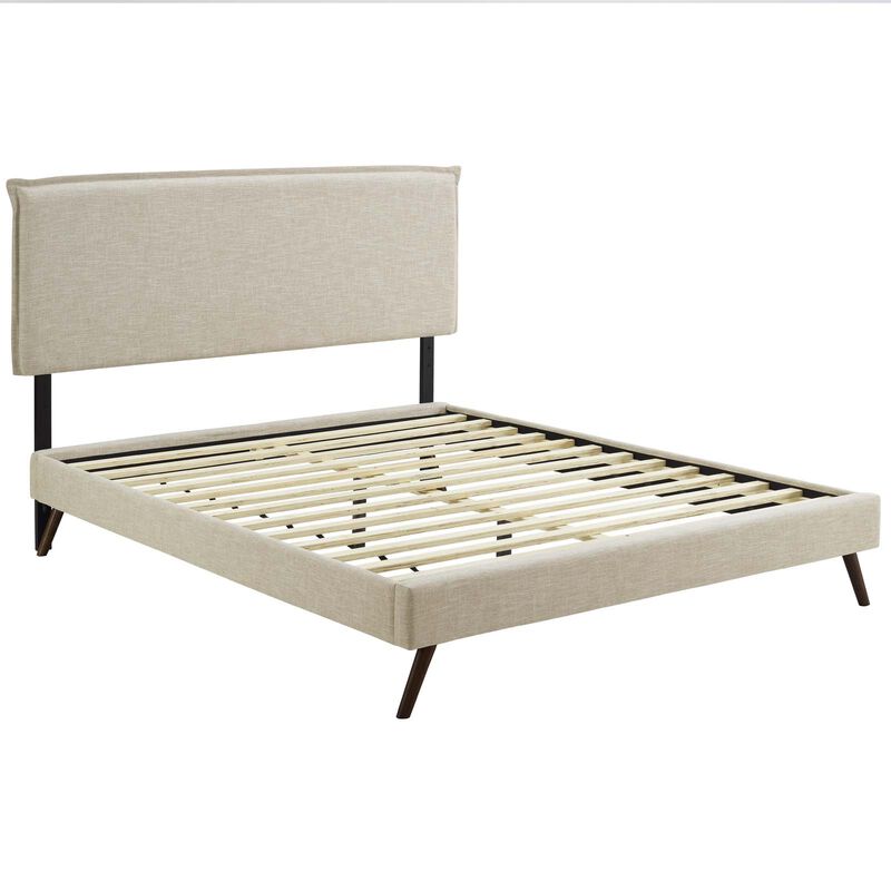 Modway - Amaris Queen Fabric Platform Bed with Round Splayed Legs image number 2