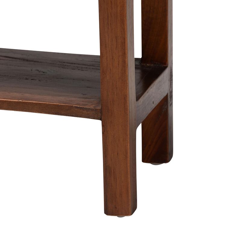 bali & pari Alexandra Handcarved Mahogany Wood Nightstand &ndash; Decorative Accent Table with Lower Shelf, Traditional Artisan Furniture image number 6