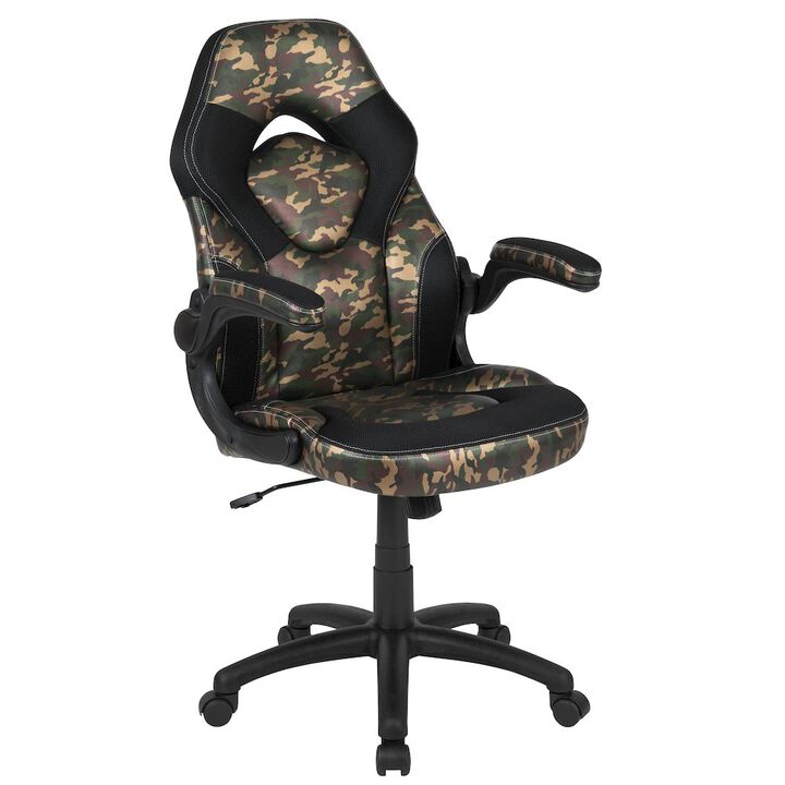 Flash Furniture X10 Gaming Chair Racing Office Computer Swivel Chair, White/Black LeatherSoft
