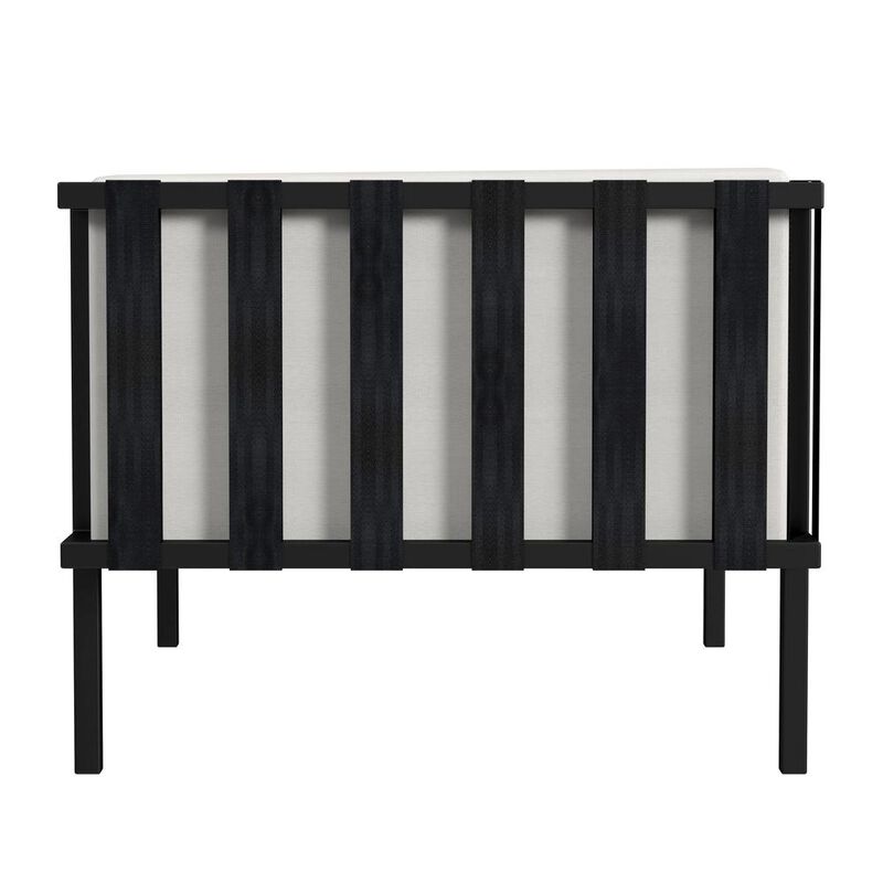 Butler Specialty Norway Outdoor Patio Sofa with Cushions, Black and White