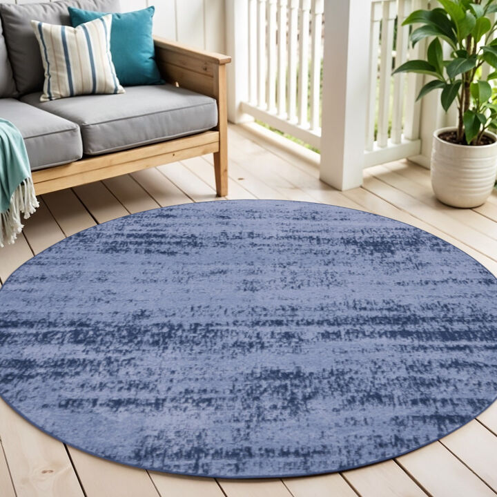 HomeRoots Round Abstract Indoor Outdoor Area Rug