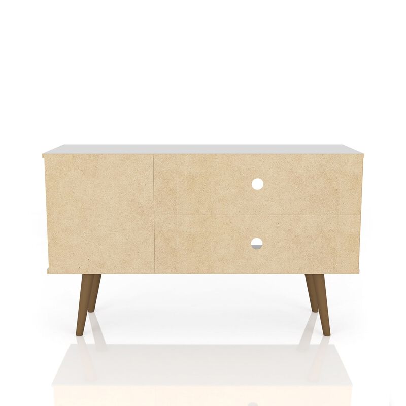 Liberty Small TV Stand in White and Brown
