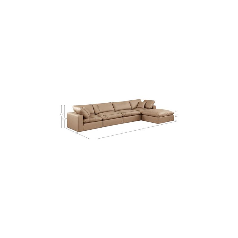 Meridian Furniture Comfy Tan Vegan Leather Modular Sectional image number 7