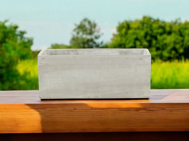 Indoor Outdoor Rectangular Cement Planter for Flowers or Succulents
