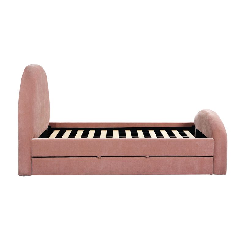 Moon Boucle Twin Trundle Bed image number 7