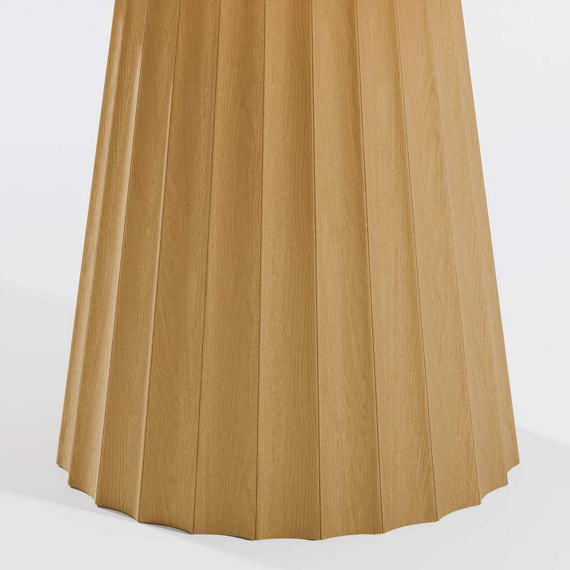 52 Inch Primary Color Round Wooden Dining Table Seats 4-6 People, Suitable for Living Room and Dining Room