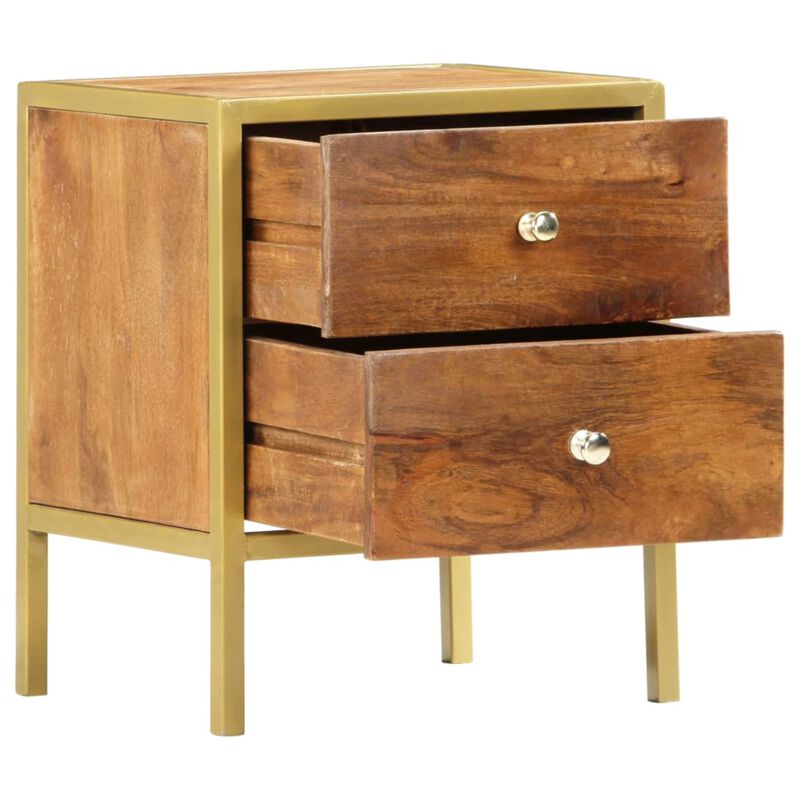 vidaXL Bedside Cabinet 15.7"x13.8"x19.7" Solid Mango Wood
