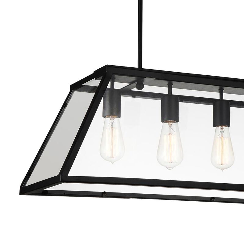 Alyson 5 Light Down Chandelier With Black Finish