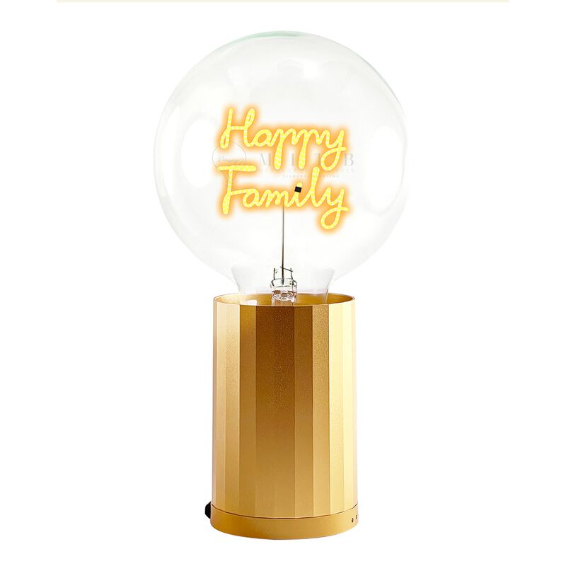 Bulb HAPPY FAMILY Amber with Base Table Lamp PORTABLE Rose Gold image number 0