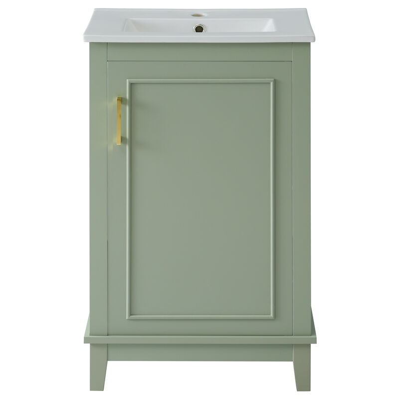 Merax Modern Small Bathroom Vanity Cabinet With Ceramic Basin