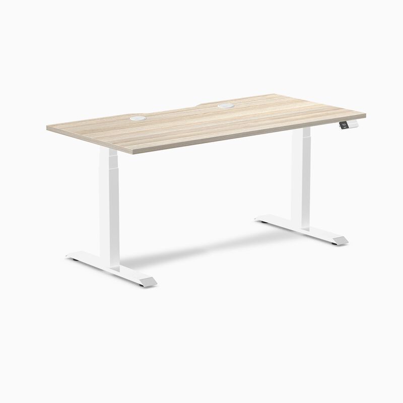 Desky Dual Scalloped Laminate Sit Stand Desk image number 0
