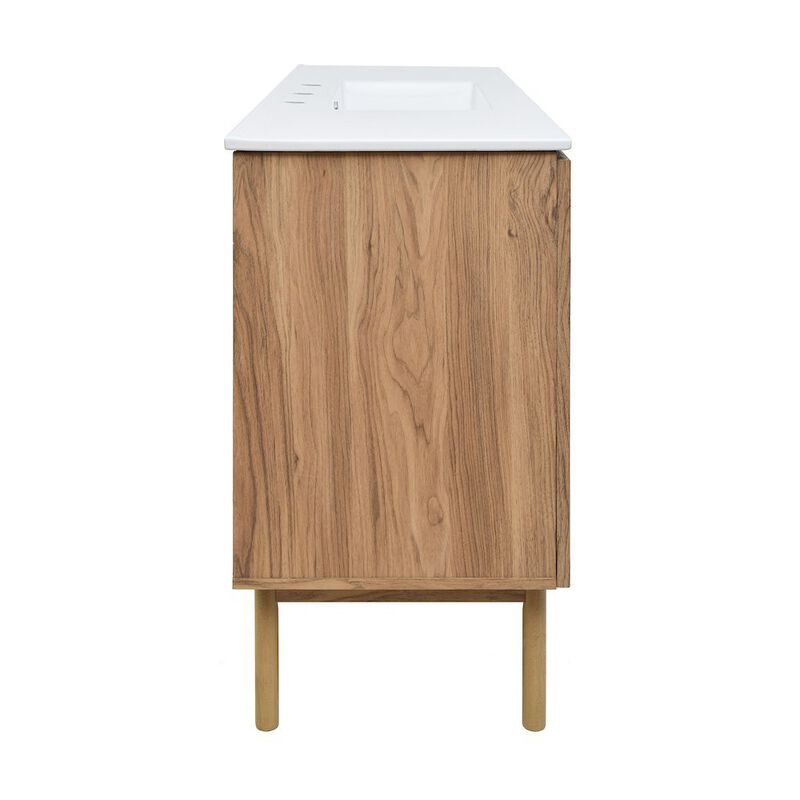 48" Freestanding Bathroom Vanity with 3-Hole Widespread Sink Top image number 3
