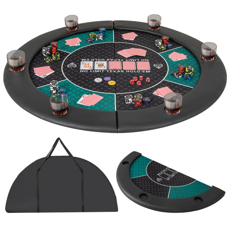 6 Player Portable Poker Game Mat Foldable Table Top for Home-Green image number 7