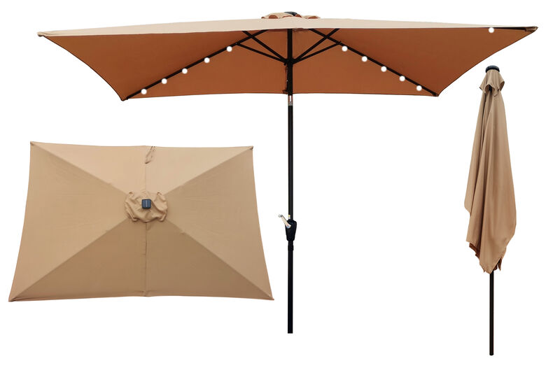 Streamdale 10' x 6.5' Solar LED Patio Umbrella