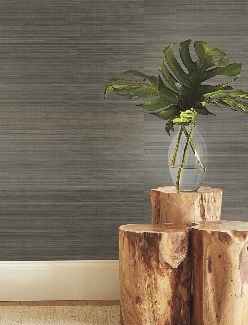 Tailored Abaca Walnut Wallpaper (Set of 2) image number 1
