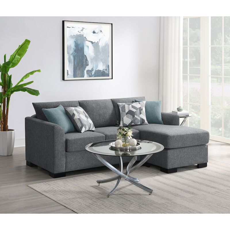 Coaster Co. of America Storey Upholstered Sleeper Sectional Chaise Sofa Grey image number 5