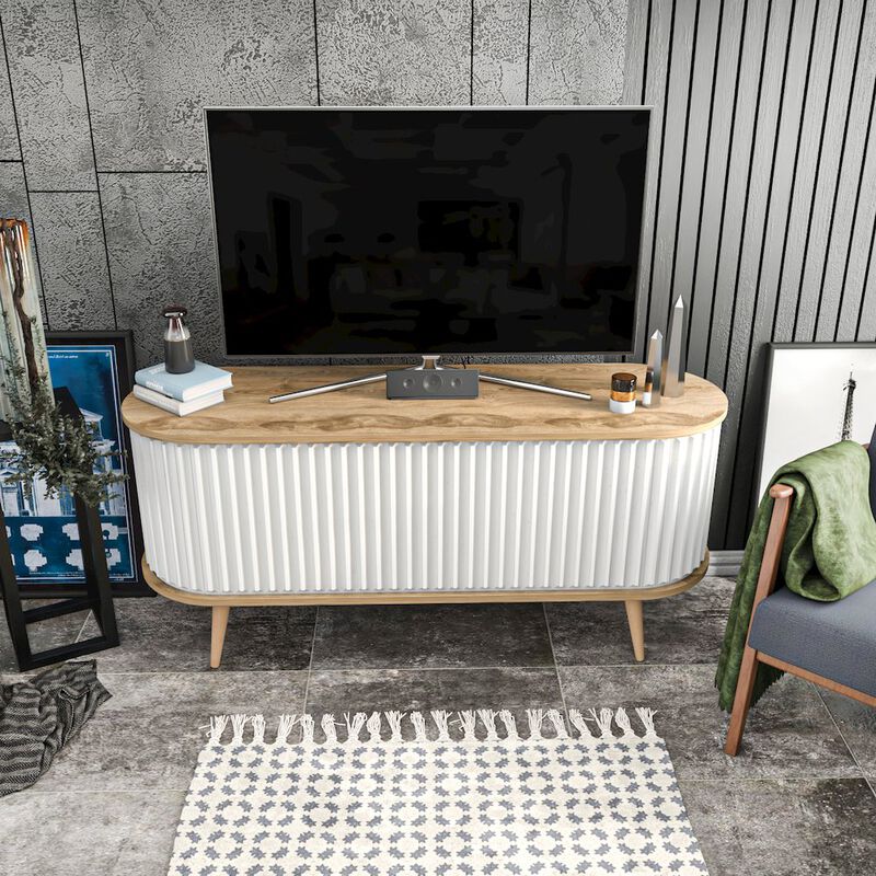 Decorotika Store 55 Tv Stand - Oud Oak & White