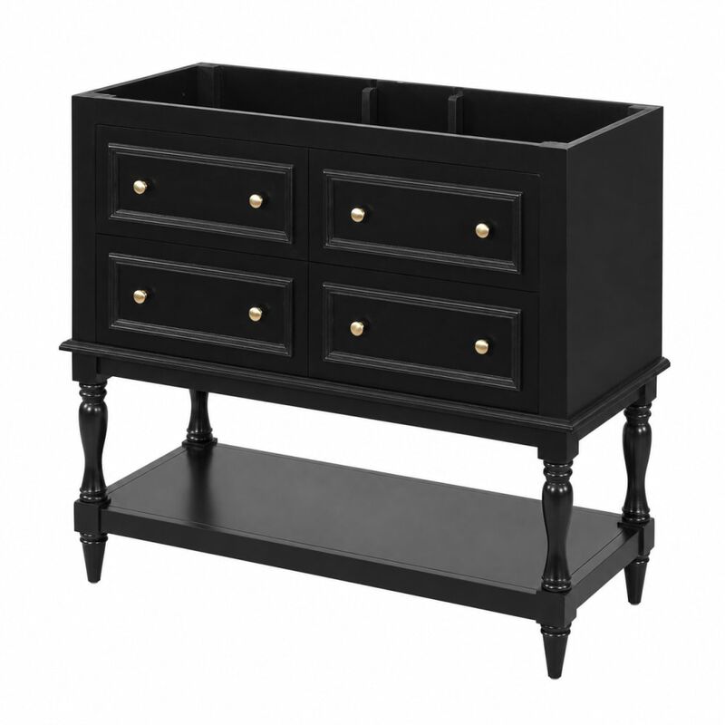 ELEMENT ACE Free Standing 36-Inch Bathroom Vanity Cabinet with 4 Drawers, Solid Wood Frame, MDF Build for Bathroom Storage image number 0