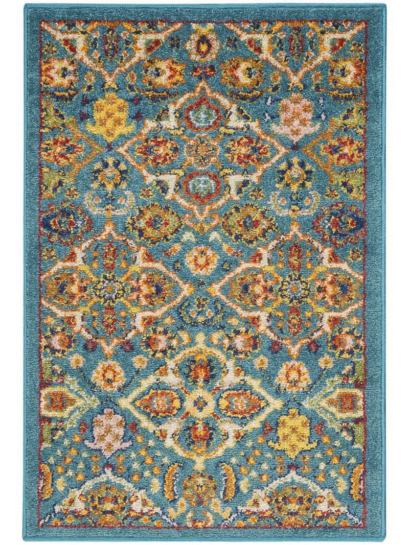 Allur ALR03 Turquoise/Ivory 2' x 3' Rug