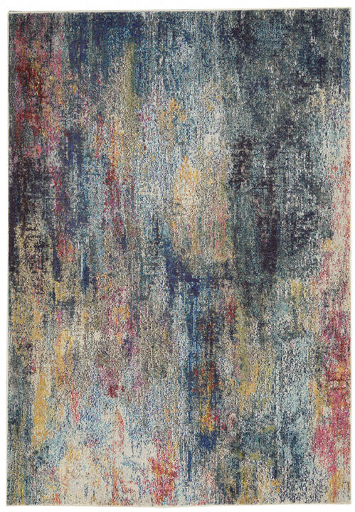 4 X 6 Multicolor Abstract Power Loom Non Skid Area Rug
