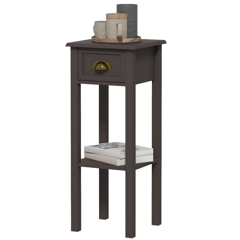 Hivvago 2-Tier Side Table with Storage Drawer and Shelf image number 0