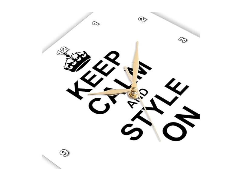 Keep Calm Style Carry Styling Fashion Wall Clock 15 Inch Home Decor image number 2