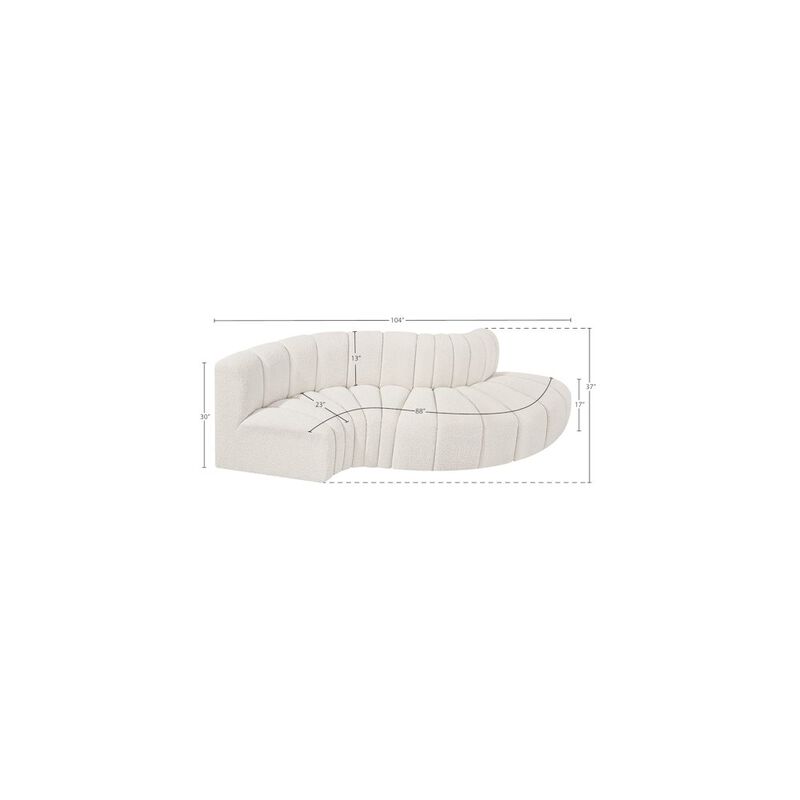 Meridian Furniture Arc Cream Boucle Fabric Modular Sofa