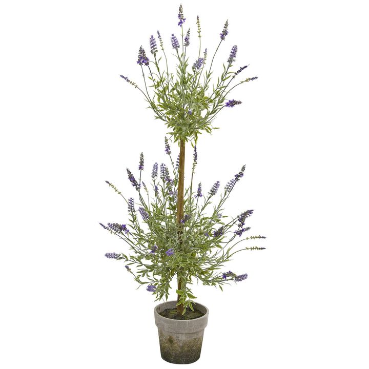 Nearly Natural 34-in Lavander Topiary Artificial Tree