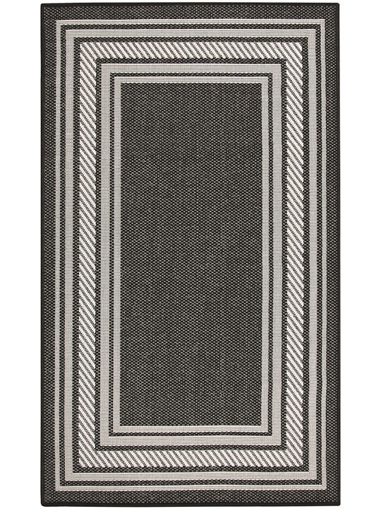 Horizon Indoor/Outdoor HOZ03 Black 3' x 5' Rug