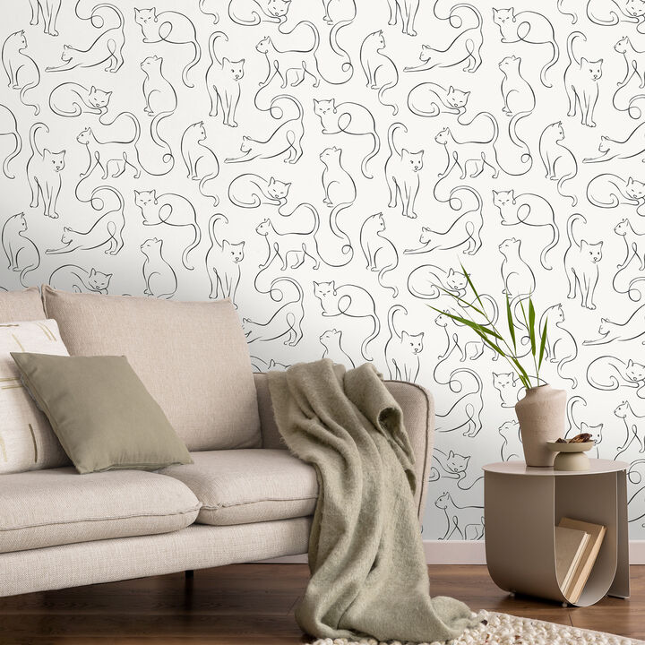 Clarice Black Cat Sketches Wallpaper