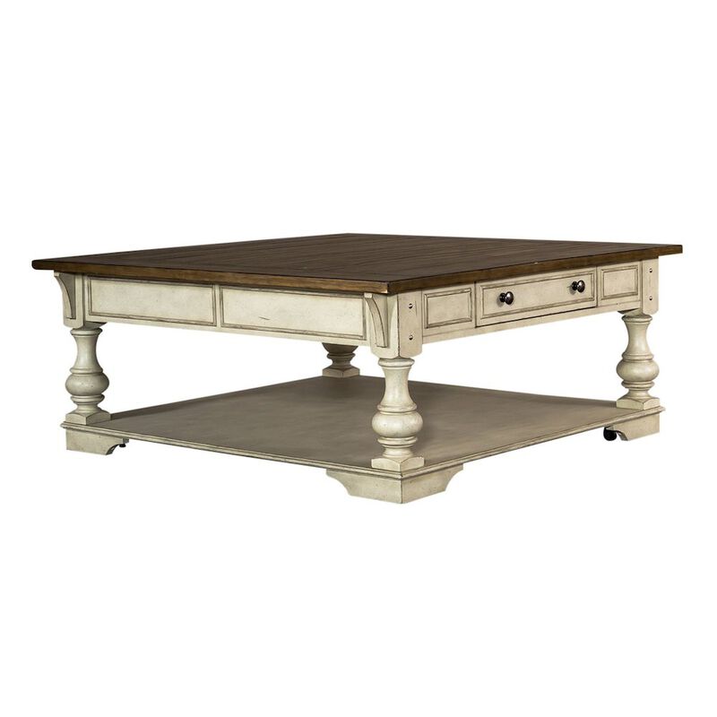 Liberty Furniture 3 PcLiving Room Set - Wood Cocktail Table, 2 End Tables - Antique White Tobacco image number 0
