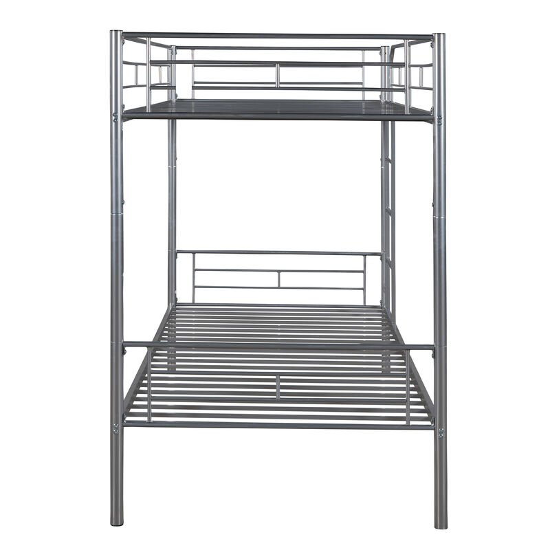 Whisen Twin Over Twin Metal Bunk Bed - White