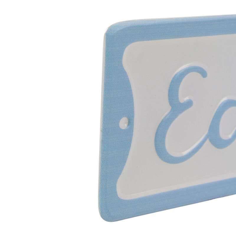 20.25" Metal "Easter Blessings" Sign with Eggs Wall Decor