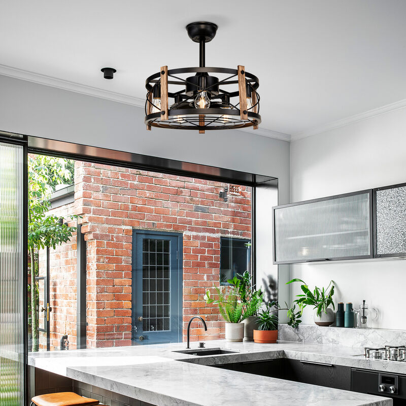 ELEMENT ACE Modern Cage Ceiling Fan with Remote Control and Quiet Reversible Motor for Year-Round Airflow Comfort image number 4