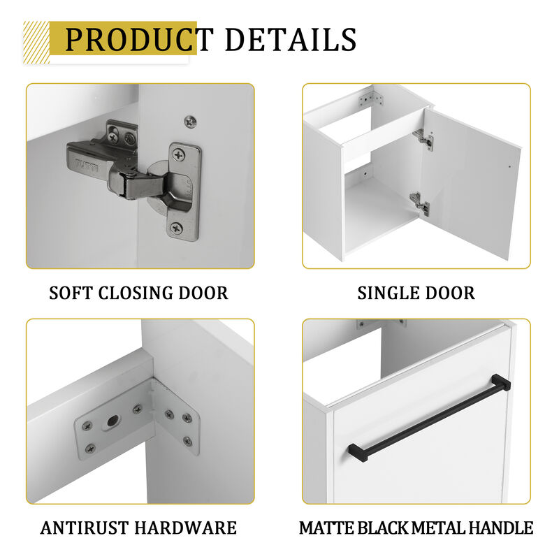 TATEUS 18'' Wall-Mounted Bathroom Vanity with Sink