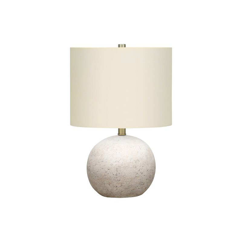 ="Lighting, 20""H, Table Lamp, Grey Concrete, Ivory / Cream Shade, Contemporary