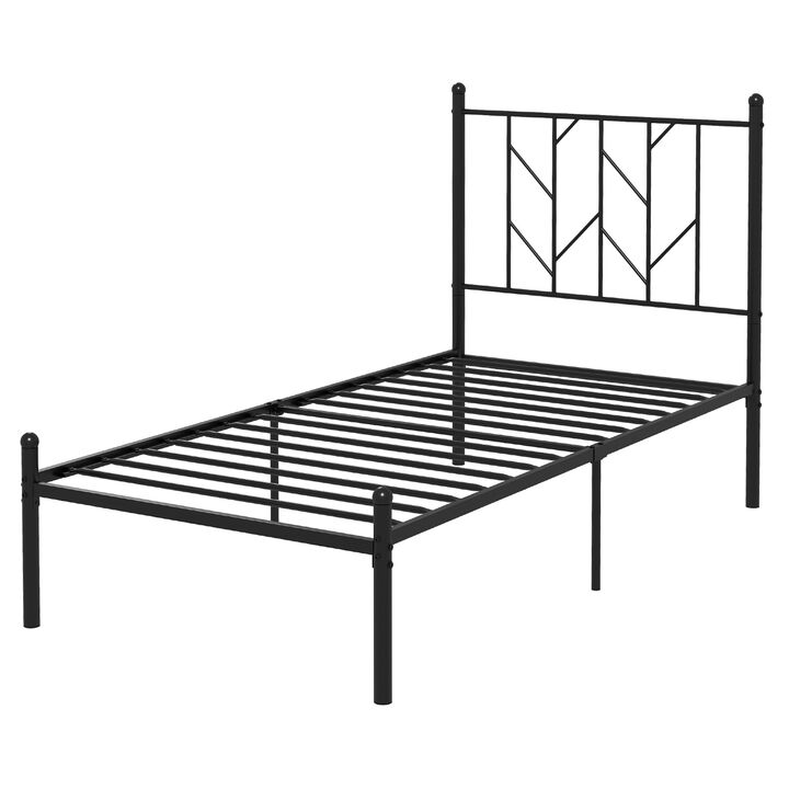 Platform Bed Frame with Sturdy Metal Slat Support