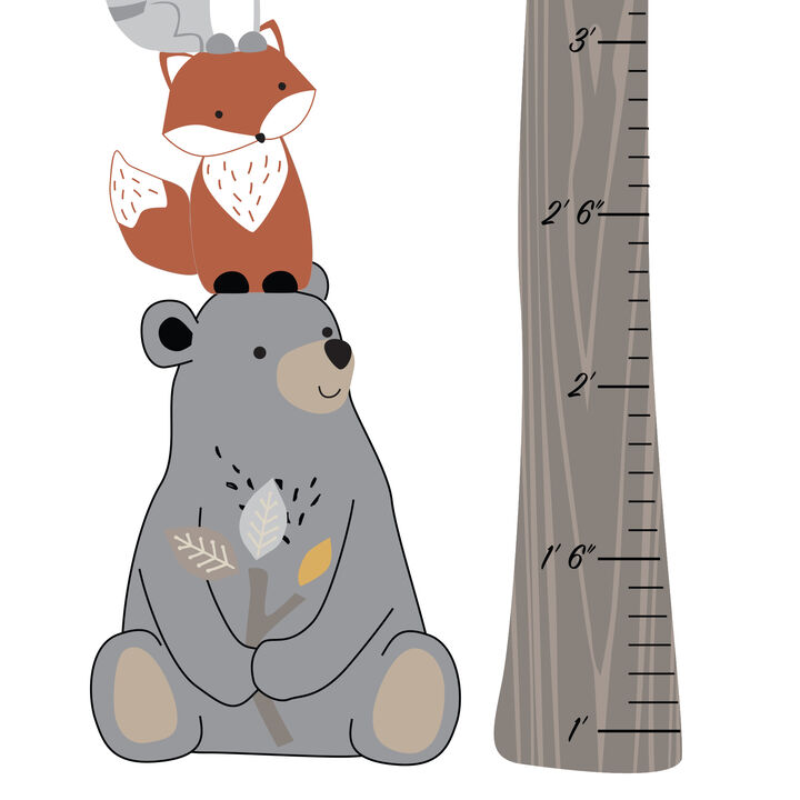 Lambs & Ivy Woodland Forest Tree with Animals Kids Growth Chart Wall Decals