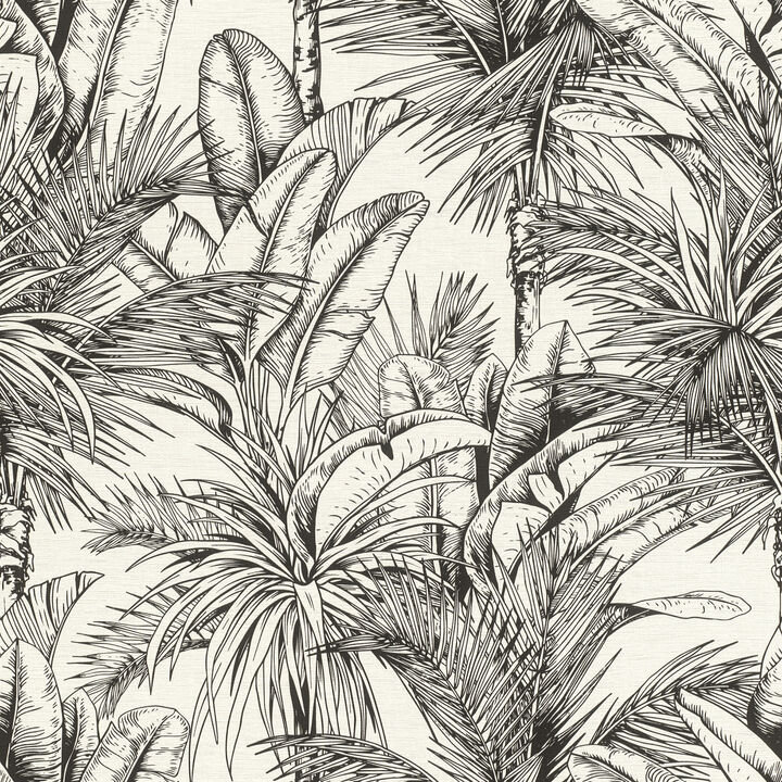 Serra White Palm Wallpaper