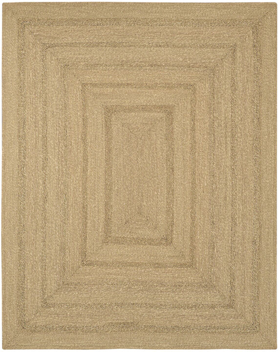 HomeRoots 6' X 9' Natural And Brown Handmade Indoor Outdoor Area Rug