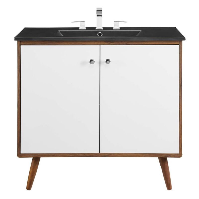 Modway EEI-5394-WAL-BLK Transmit 36" Bathroom Vanity, Walnut Black image number 4