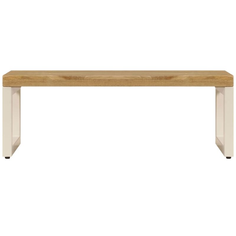 vidaXL Coffee Table 43.3"x19.7"x13.8" Solid Mango Wood and Steel