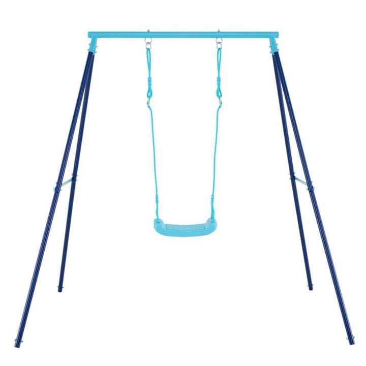 Hivvago Outdoor Heavy Duty Metal Toddler Swing Set with Stand