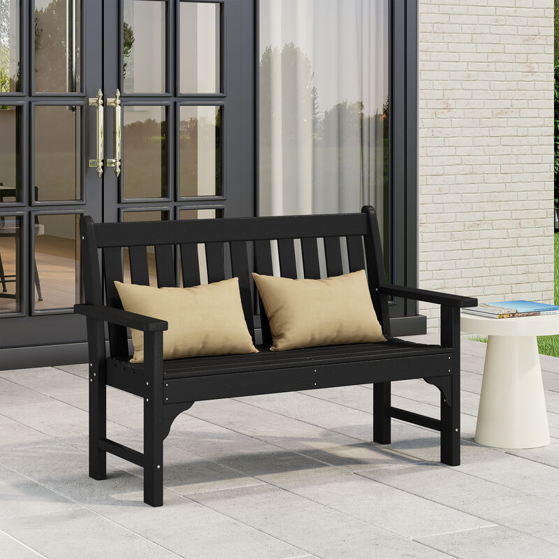 WestinTrends Outdoor 2-Person All-Weather HDPE Front Porch Garden Bench