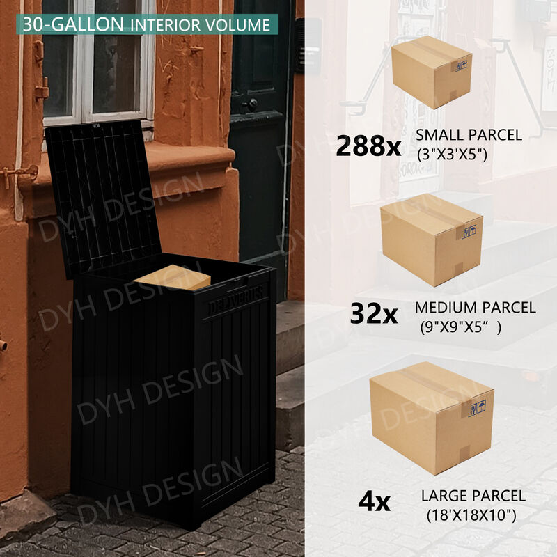 Mondawe 31 Gallon Resin Outdoor Patio Storage Deck Garden Storage Box with Side Handles